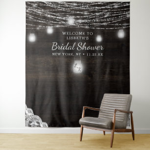 Oak Ridge Rustic Bridal Shower Photo Prop Backdrop Tapestry