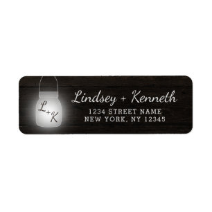 Oak Ridge Rustic Dark Wood Wedding Return Address Return Address Label