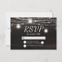 Oak Ridge Rustic Dark Wood Wedding RSVP Response