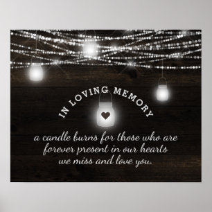 Oak Ridge Rustic Wood In Loving Memory Sign