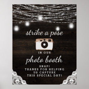 Oak Ridge Rustic Wood Photo Booth Wedding Sign