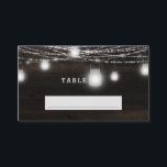 Oak Ridge Rustic Wood Seating Wedding Table Number Place Card<br><div class="desc">Oak Ridge Rustic Dark Brown Barn Wood, Sparkling Mason Jars, and Glowing String Lights Design with Twinkling strands of dangling lights and jars on a deep rich wood texture with white accents. With Modern Typography Script Fonts. A rustic elegant country farmhouse style design - Personalised Wedding Reception Guest Seating Table...</div>