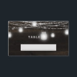 Oak Ridge Rustic Wood Seating Wedding Table Number Place Card<br><div class="desc">Oak Ridge Rustic Dark Brown Barn Wood, Sparkling Mason Jars, and Glowing String Lights Design with Twinkling strands of dangling lights and jars on a deep rich wood texture with white accents. With Modern Typography Script Fonts. A rustic elegant country farmhouse style design - Personalised Wedding Reception Guest Seating Table...</div>