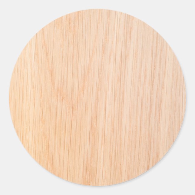 Oak timber texture classic round sticker (Front)
