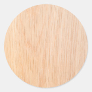 Oak timber texture classic round sticker