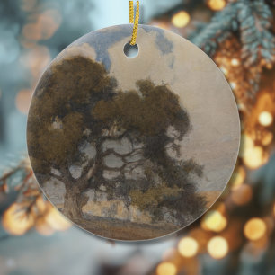 Oak Tree (1910) – Majestic Vintage Watercolor Ceramic Ornament