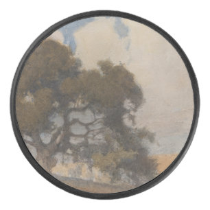 Oak Tree (1910) – Majestic Vintage Watercolor Hockey Puck
