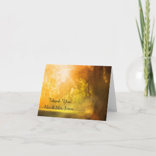 Oak Tree at Sunset Wedding Thank You Card