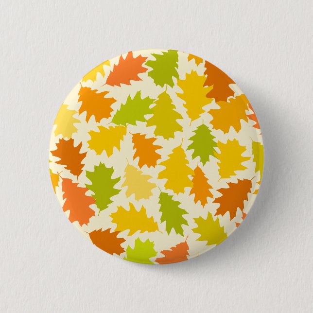 Oak tree autumn leaves 6 cm round badge (Front)