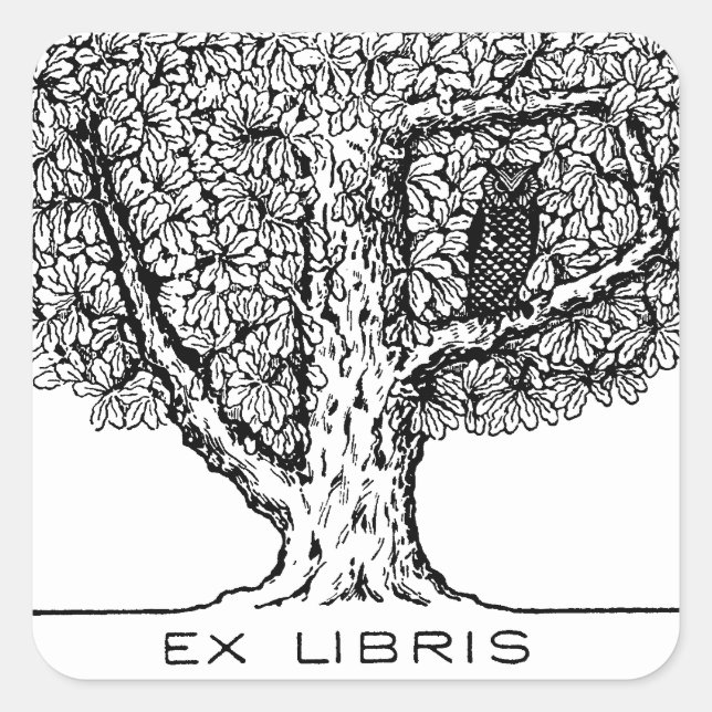Oak Tree bookplate sticker (Front)