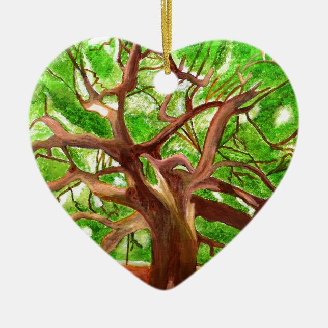 Oak Tree Ceramic Ornament (Front)