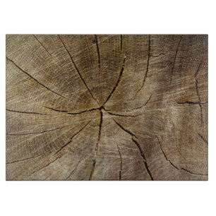 Oak Tree Cross Section Glass Chopping Board
