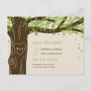 Oak Tree EDITABLE COLOR Save The Date Postcard