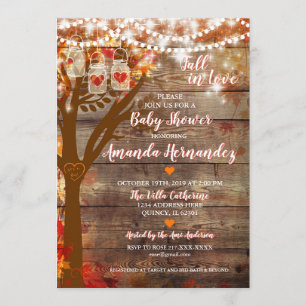 Oak Tree Fall Rustic Baby Shower Invitation