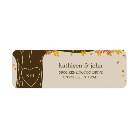 Oak Tree Fall Wedding Address Labels