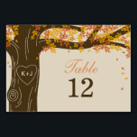 Oak Tree Fall Wedding Table Number Card<br><div class="desc">Design © Berry Berry Sweet. View our complete Oak Tree collection at www.berryberrysweet.com</div>