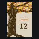 Oak Tree Fall Wedding Table Number Card<br><div class="desc">Design © Berry Berry Sweet. View our complete Oak Tree collection at www.berryberrysweet.com</div>