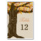 Oak Tree Fall Wedding Table Number Card