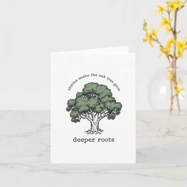 Oak Tree Greeting  Card (Yellow Flower)