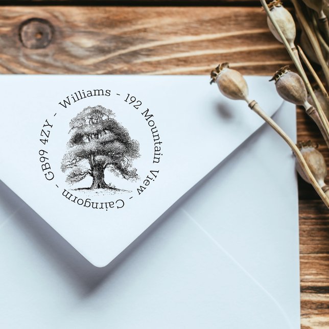 Oak Tree Home Address  Rubber Stamp (Creator Uploaded)