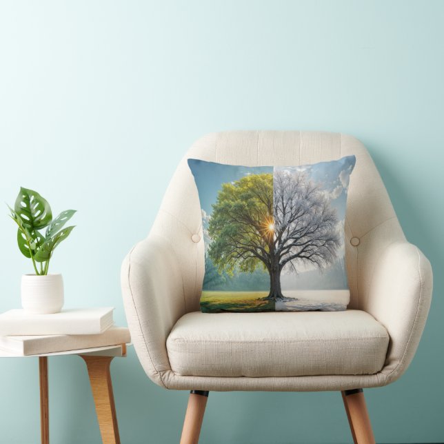 Oak Tree In Dual Seasons Cushion (Chair)