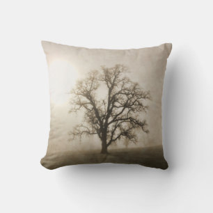 Oak Tree in the Fog Fine Art Pillow