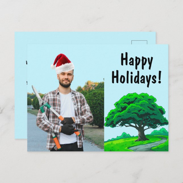 Oak Tree Logo | Tree Trimming Service Marketing Holiday Postcard (Front/Back)