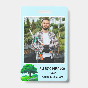 Oak Tree Logo Tree Trimming Services Employee ID Badge