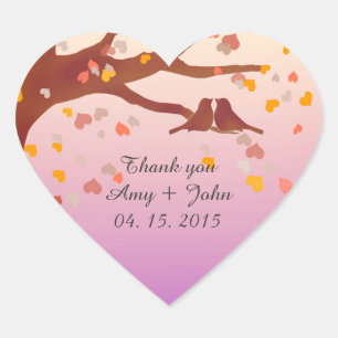Oak tree lovebirds heart confetti sticker love1