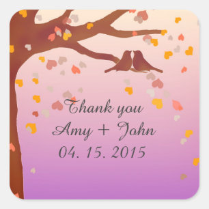 Oak tree lovebirds heart confetti sticker love1