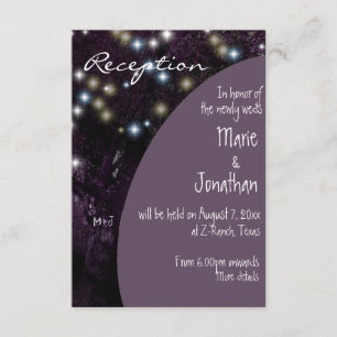 Oak Tree night lights Wedding Reception Enclosure Card