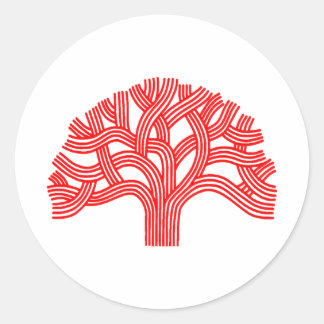 Oak tree Oakland red Classic Round Sticker