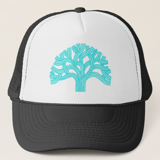 Oak tree Oakland teal Trucker Hat (Front)