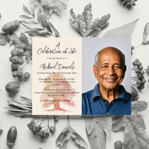 Oak Tree Photo Celebration of Life Card