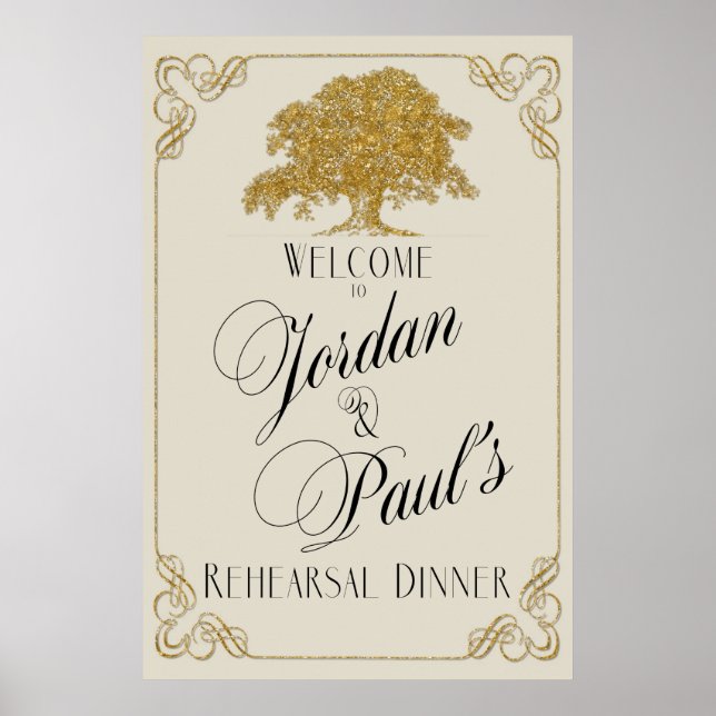 Oak Tree Plantation in Gold Glitter Rehearsal Poster (Front)