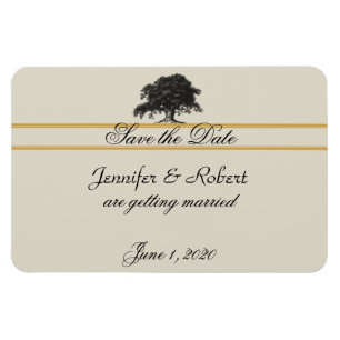 Oak Tree Plantation in Gold Save the Date Magnet