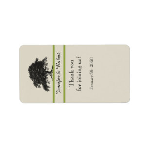 Oak Tree Plantation in Gree Wedding Lip Balm Label