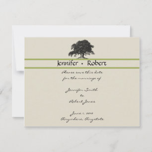 Oak Tree Plantation in Green Save the Date
