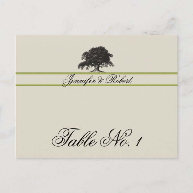 Oak Tree Plantation in Green Table Number Postcard (Front)
