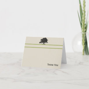 Oak Tree Plantation in Green Thank You Card