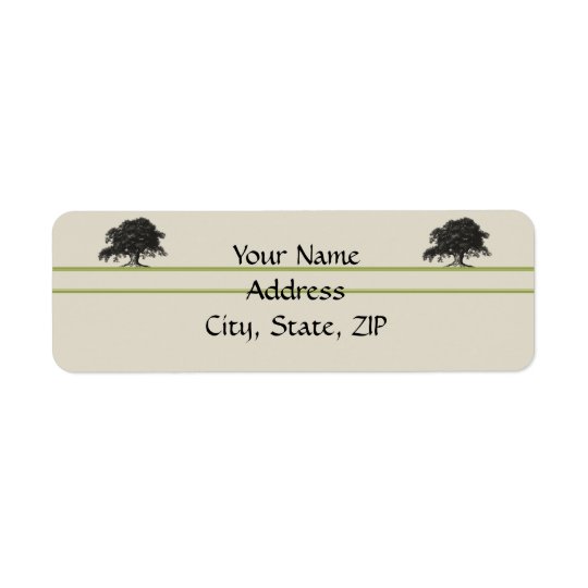Oak Tree Plantation in Meadow Green Return Address Label
