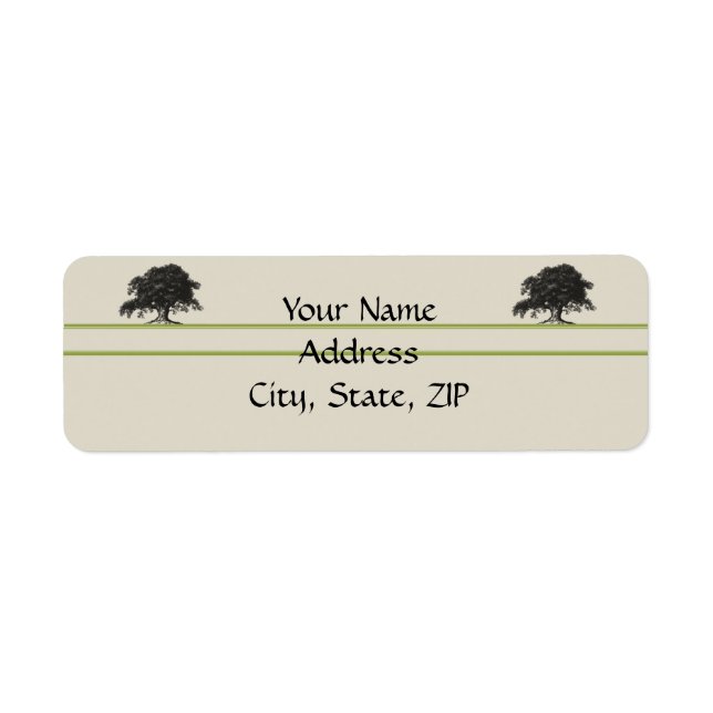 Oak Tree Plantation in Meadow Green Return Address Label (Front)