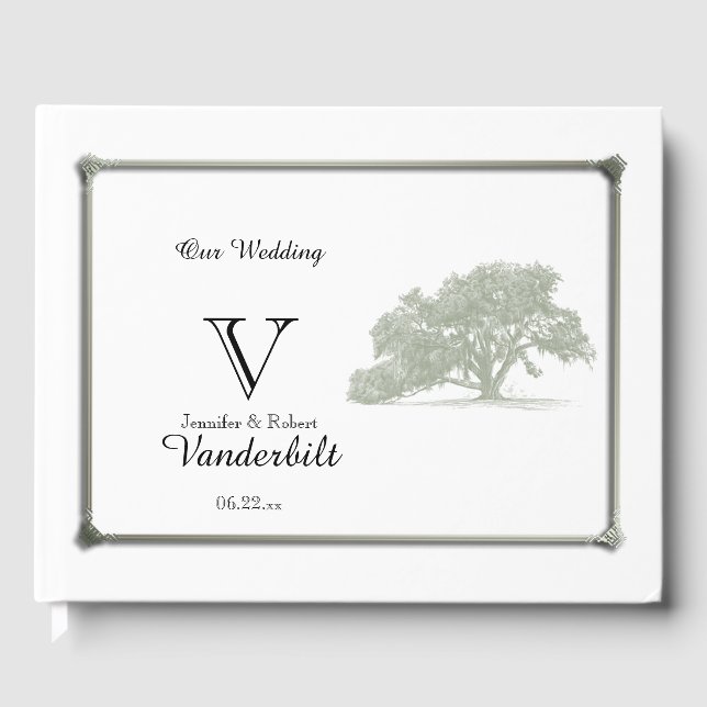 Oak Tree Plantation Wedding Guest Book (Front)