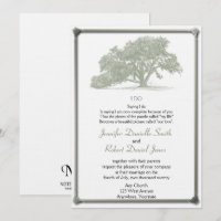 Oak Tree Plantation Wedding Invitation