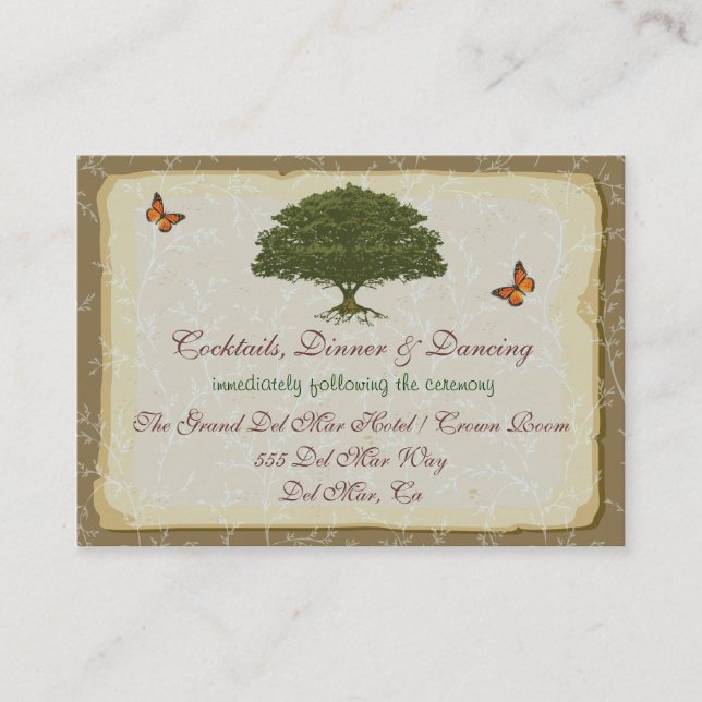 Oak Tree Reception Enclosure Card (Front)