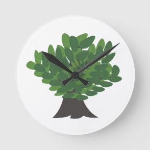 Oak Tree Round Clock