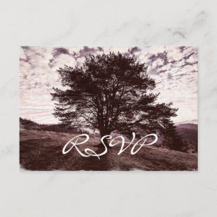 Oak Tree Rustic Country Wedding RSVP Cards