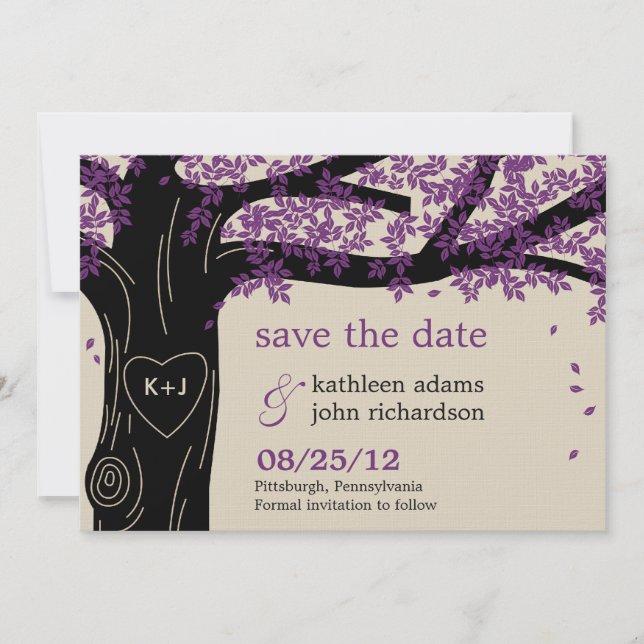 Oak Tree Save The Date Card (Front)