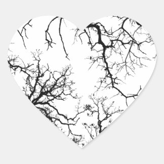 oak tree silhouette heart sticker