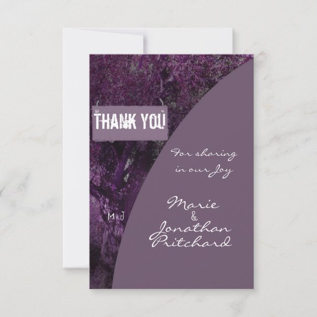 Oak Tree Thank You wedding Card (Front)